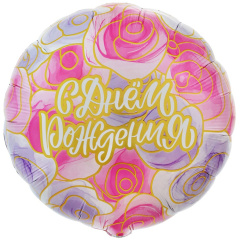 С ДР Розы контуры золотые 18/46см ВЗ