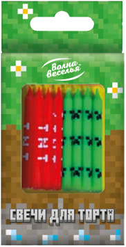 Свечи "Пиксели", 8 шт. ВВ