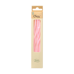 Свечи Спирали Люкс Розовый (6 шт.с держат)