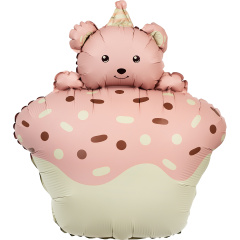 Кексик с медвежонком Розовый Сатин 29'' ТМ Falali в уп.