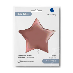 Звезда 36" GRABO Розовое Золото Голография  в уп.