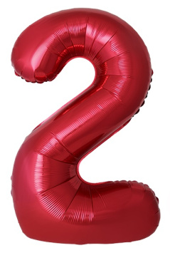 Цифра 2 Slim Красный Металлик в уп FM